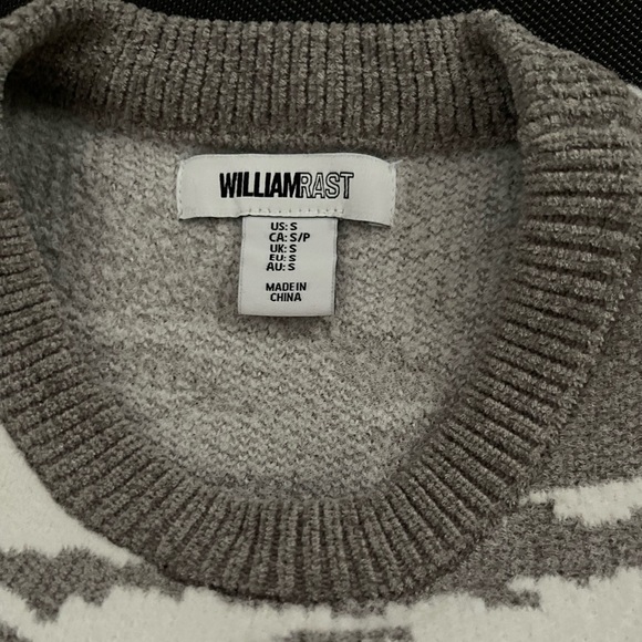 Sz.S-William Rast Gray and White Patterned Sweater - Picture 6 of 7